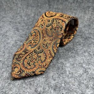 Geoffrey Beene‎ Silk Tie Men's Paisley Gold Black Red Classic Formal Necktie